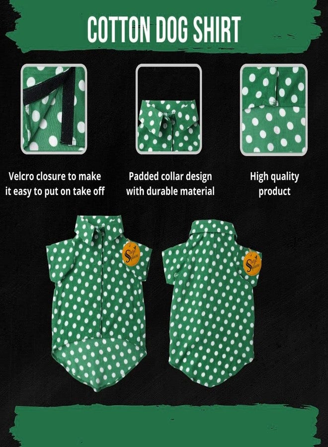 Sage Square Funky Soft Material Dog Shirt | Cool/Funky Print Pet | Soft Light Weight | Comfortable & Breathable Dog Clothing | Trendy Vest Outfit (XXXLarge - 30 inch) (Polka Green) - Image 4